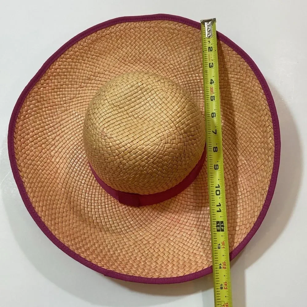 Chic Tan and Pink Wide-Brimmed Hat - Picture 6 of 16